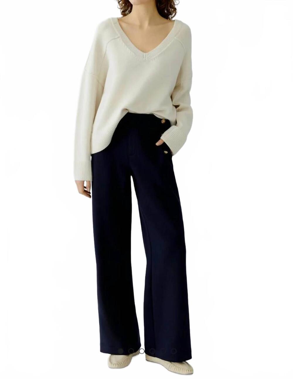 NEW OUI pull on scuba pants in dark blue